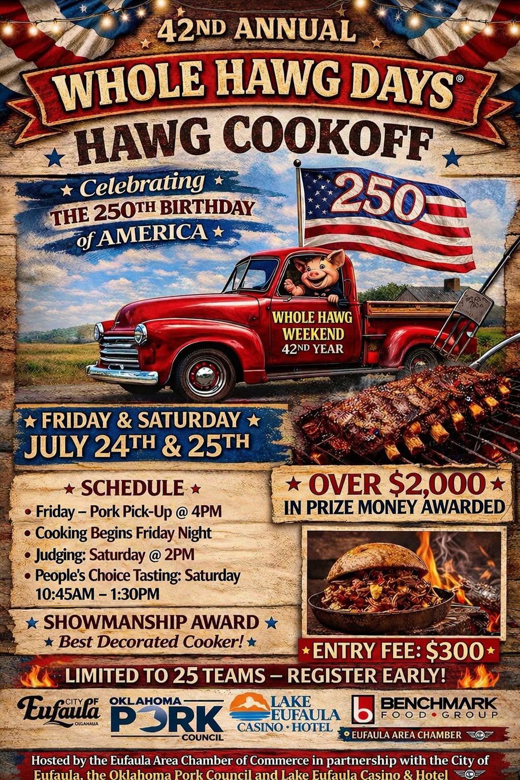 42nd Annual Whole Hawg Days, Rodeo, BBQ Cook-Off & Joker's Wild Poker Run