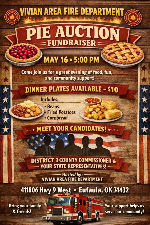 Vivian Area Fire Department Pie Auction Fundraiser